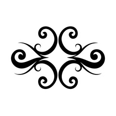 Baroque Swirl Accent ornament on white background