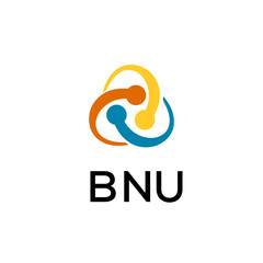 BNU creative minimalist letter logo.