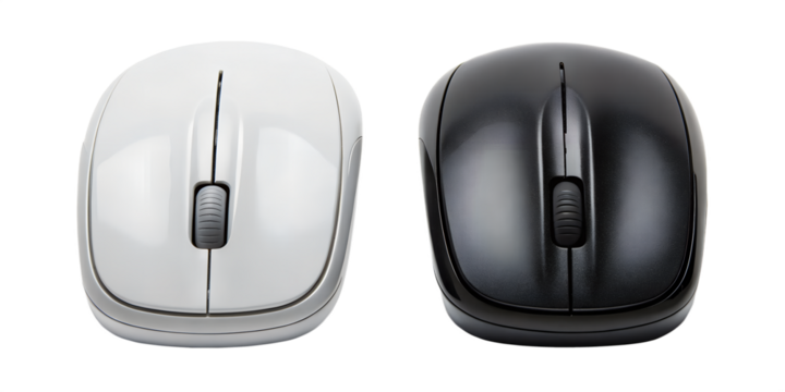Two Different Style Computer Mouse on White - Tech Accessory, Wireless Mouse, Computer Gadget, Cut Out
