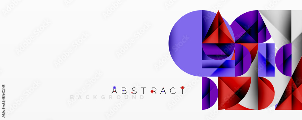 Aufkleber Modern abstract composition with layered circles and angular segments featuring gradients, transparency effects, and a structured geometric layout