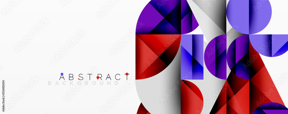 Aufkleber Modern abstract composition with layered circles and angular segments featuring gradients, transparency effects, and a structured geometric layout