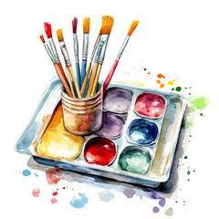 Staining Tray, watercolor illustration, isolated on a white background.