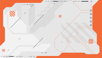 Abstract orange and grey retro futuristic and sci-fi background with cyberpunk style design