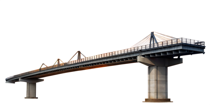 bridge explosion isolated on white background PNG.AI GENERATED