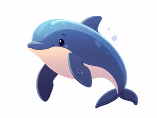 Fototapeta premium Cartoon Dolphin Illustration