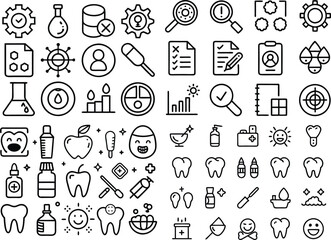 A comprehensive collection of black outline icons representing various design, creative, and art tools.