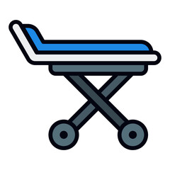Medical Stretcher Icon. Filled Line Icon