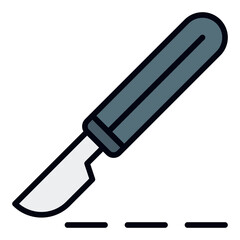Icon Knife Tool. Filled Line Icon