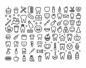 A comprehensive collection of black outline icons representing various design, creative, and art tools.