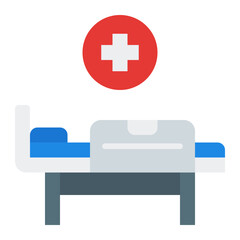 Fototapeta premium Healthcare Bed Icon. Flat Icon