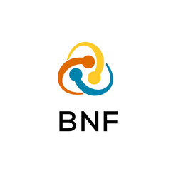BNF creative minimalist letter logo.