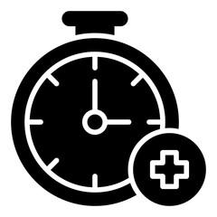 Health Monitoring Timer Icon. Glyph Icon