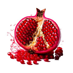 pomegranate on white background