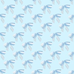 Blue Bow Seamless 