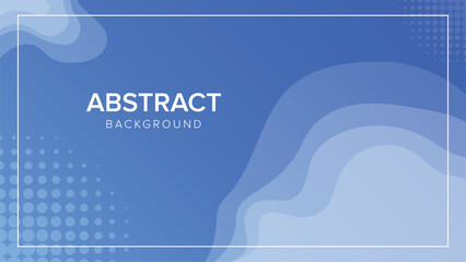 Abstract blue background with fluid waves and halftone design