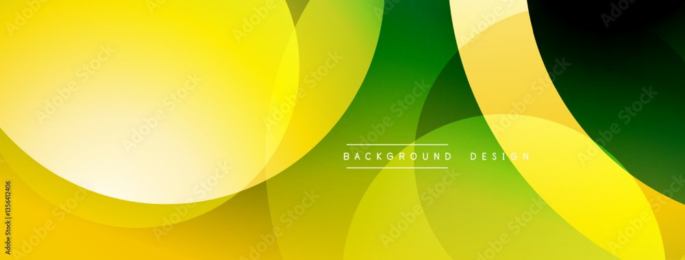 Fototapete layered circular shapes in vivid colors form a gradient-rich abstract design with smooth transitions