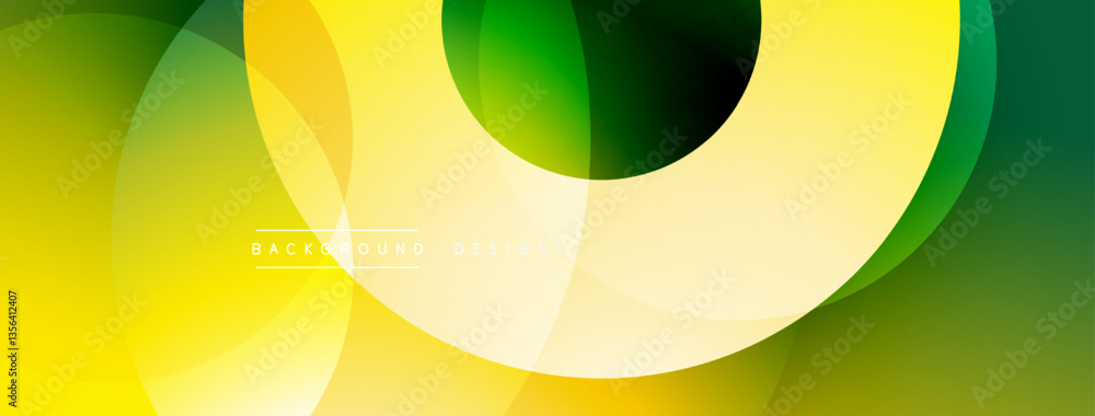 Aufkleber Layered circular shapes in vivid colors form a gradient-rich abstract design with smooth transitions, depth effects, and a modern, futuristic aesthetic