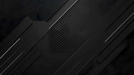 Obraz premium 33. Premium deep black background with dynamic halftone gradient effect, accentuated by angular diagonal lines.