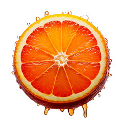 slice of orange on a white background