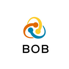 Fototapeta premium BOB creative minimalist letter logo.