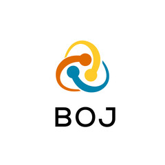BOJ creative minimalist letter logo.