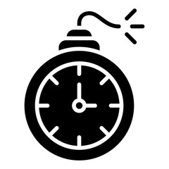 Icon Time Bomb Representation. Glyph Icon