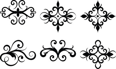 Baroque Swirl Accent ornament set