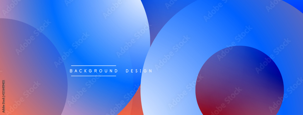 Poster Abstract composition with layered circular elements, blending gradients and soft transitions, creating a sense of depth, motion, and visual harmony