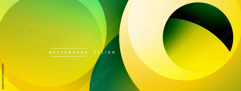 Poster Layered circular shapes in vivid colors form a gradient-rich abstract design with smooth transitions, depth effects, and a modern, futuristic aesthetic