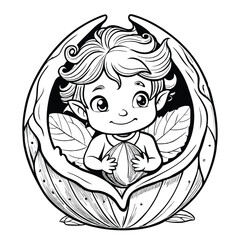 Fairy Tale Line Art for Coloring Book