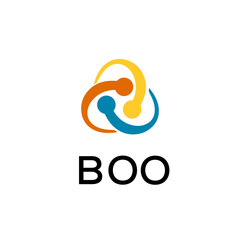Fototapeta premium BOO creative minimalist letter logo.