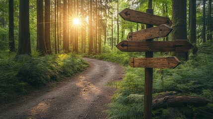 Forest Path Choices: A Journey's Start