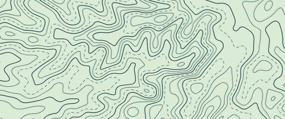 Topographic map. Background of lines. Contour maps of mountain relief. Abstract geographic wallpaper. Vector illustration.