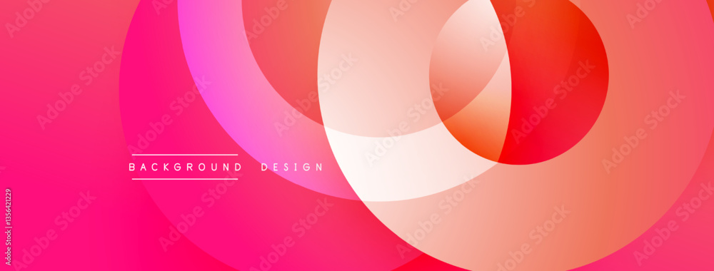 Poster Layered circular shapes in vivid colors form a gradient-rich abstract design with smooth transitions, depth effects, and a modern, futuristic aesthetic