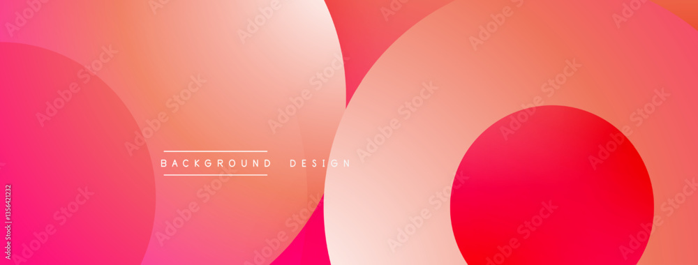 Poster Layered circular shapes in vivid colors form a gradient-rich abstract design with smooth transitions, depth effects, and a modern, futuristic aesthetic