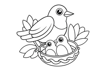 Birds Coloring book for kids