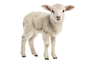 Obraz premium Cute sheep isolated on transparent png background