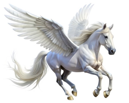 white horse  isolated on  white background PNG ,AI GENERATED