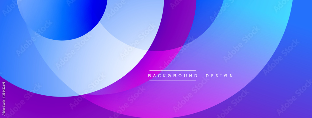 Aufkleber background design with overlapping circular shapes, featuring smooth gradients and soft lighting eff