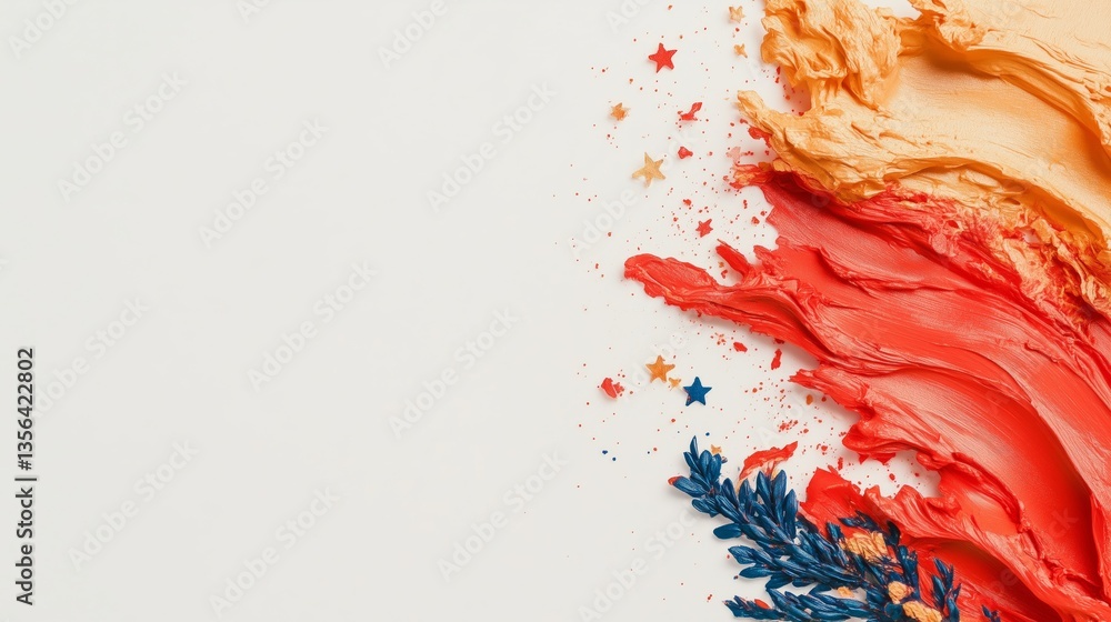 Poster abstract color splash with decorative elements and texture.illustration pastel minimal mockup blank 