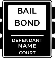 Criminal Law Restrictions concept. Bail bond sign with placeholder text for legal information.