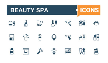Beauty Spa icon set in linear style. Contains related to beauty, relax, salon, parlour, spa, cosmetic and more. Beauty Parlour icon. Modern icons collection. Conceptual pictogram and infographic.
