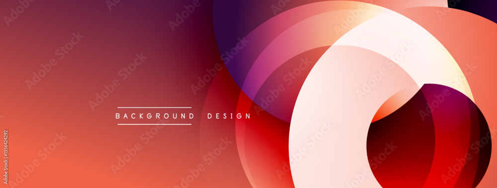 Aufkleber background design with overlapping circular shapes, featuring smooth gradients and soft lighting eff