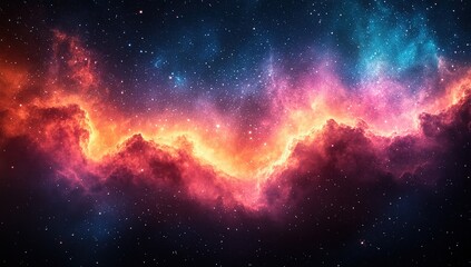 Obraz premium Vivid Cosmic Cloudscape Breathtaking Nebula with Sparkling Stars and Deep Space Visuals