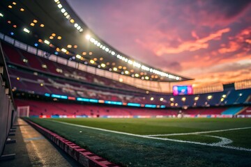 Majestic sports stadium at night