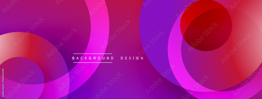 Aufkleber Abstract composition with layered circular elements, blending gradients and soft transitions, creating a sense of depth, motion, and visual harmony