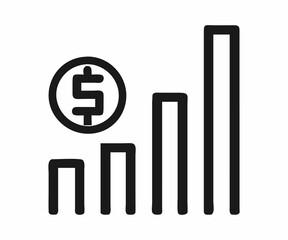 business graph with dollar sign