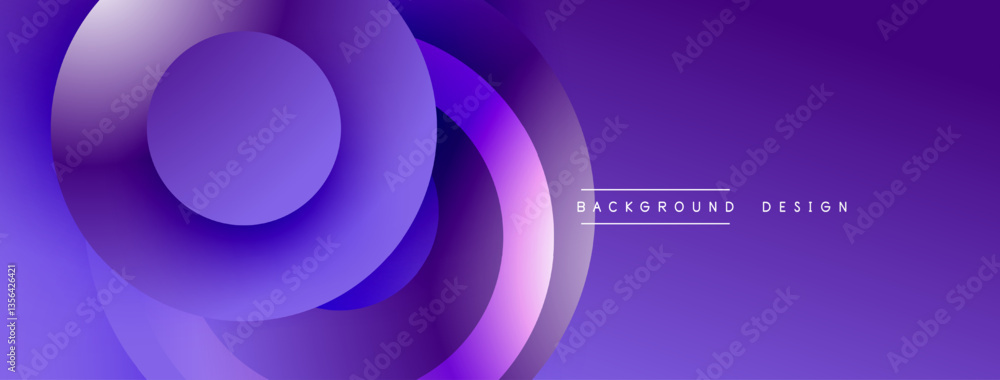 Poster Layered circular shapes in vivid colors form a gradient-rich abstract design with smooth transitions, depth effects, and a modern, futuristic aesthetic