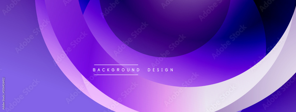 Poster layered circular shapes in vivid colors form a gradient-rich abstract design with smooth transitions