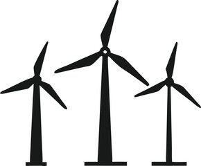 Simple Illustration of Three Wind Turbines